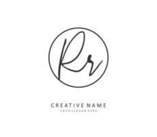 RR Initial letter handwriting and  signature logo. A concept handwriting initial logo with template element. vector