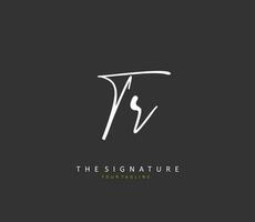 TR Initial letter handwriting and  signature logo. A concept handwriting initial logo with template element. vector