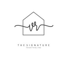 VR Initial letter handwriting and  signature logo. A concept handwriting initial logo with template element. vector