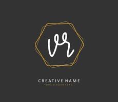 VR Initial letter handwriting and  signature logo. A concept handwriting initial logo with template element. vector