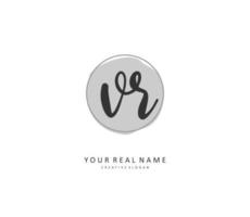 VR Initial letter handwriting and  signature logo. A concept handwriting initial logo with template element. vector