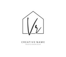 VR Initial letter handwriting and  signature logo. A concept handwriting initial logo with template element. vector