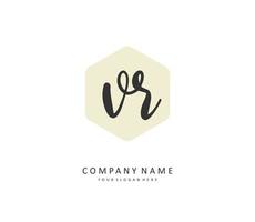 VR Initial letter handwriting and  signature logo. A concept handwriting initial logo with template element. vector