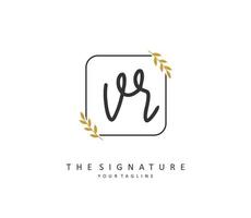 VR Initial letter handwriting and  signature logo. A concept handwriting initial logo with template element. vector