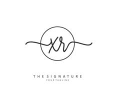 XR Initial letter handwriting and  signature logo. A concept handwriting initial logo with template element. vector