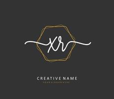 XR Initial letter handwriting and  signature logo. A concept handwriting initial logo with template element. vector