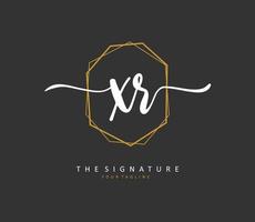 XR Initial letter handwriting and  signature logo. A concept handwriting initial logo with template element. vector