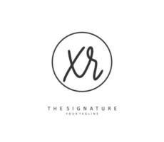 xr inicial letra escritura y firma logo. un concepto escritura inicial logo con modelo elemento. vector