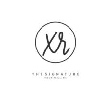 XR Initial letter handwriting and  signature logo. A concept handwriting initial logo with template element. vector