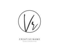 VR Initial letter handwriting and  signature logo. A concept handwriting initial logo with template element. vector