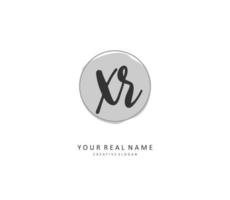 XR Initial letter handwriting and  signature logo. A concept handwriting initial logo with template element. vector