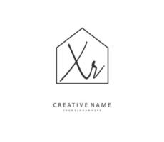 XR Initial letter handwriting and  signature logo. A concept handwriting initial logo with template element. vector