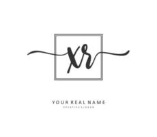 XR Initial letter handwriting and  signature logo. A concept handwriting initial logo with template element. vector