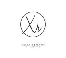 XR Initial letter handwriting and  signature logo. A concept handwriting initial logo with template element. vector