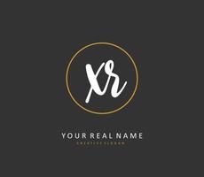 XR Initial letter handwriting and  signature logo. A concept handwriting initial logo with template element. vector