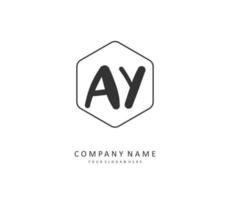 AY Initial letter handwriting and  signature logo. A concept handwriting initial logo with template element. vector