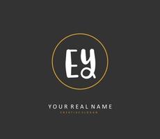 EY Initial letter handwriting and  signature logo. A concept handwriting initial logo with template element. vector