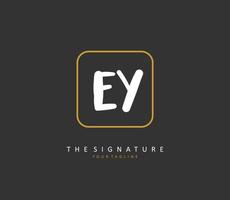 EY Initial letter handwriting and  signature logo. A concept handwriting initial logo with template element. vector