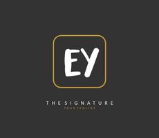 ey inicial letra escritura y firma logo. un concepto escritura inicial logo con modelo elemento. vector