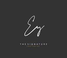 EY Initial letter handwriting and  signature logo. A concept handwriting initial logo with template element. vector