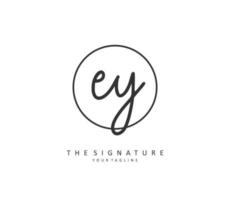 EY Initial letter handwriting and  signature logo. A concept handwriting initial logo with template element. vector