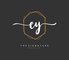 EY Initial letter handwriting and  signature logo. A concept handwriting initial logo with template element. vector