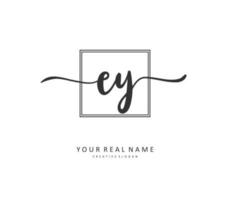 EY Initial letter handwriting and  signature logo. A concept handwriting initial logo with template element. vector