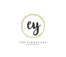 EY Initial letter handwriting and  signature logo. A concept handwriting initial logo with template element. vector