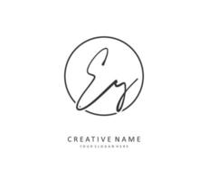 EY Initial letter handwriting and  signature logo. A concept handwriting initial logo with template element. vector