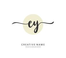 EY Initial letter handwriting and  signature logo. A concept handwriting initial logo with template element. vector