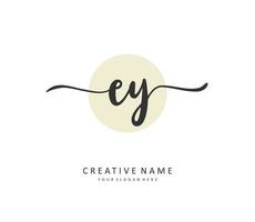 ey inicial letra escritura y firma logo. un concepto escritura inicial logo con modelo elemento. vector