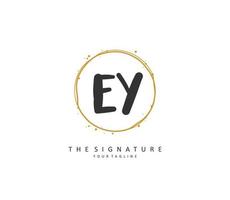 EY Initial letter handwriting and  signature logo. A concept handwriting initial logo with template element. vector