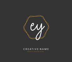 EY Initial letter handwriting and  signature logo. A concept handwriting initial logo with template element. vector