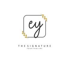 EY Initial letter handwriting and  signature logo. A concept handwriting initial logo with template element. vector