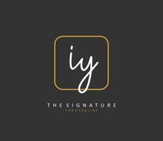 IY Initial letter handwriting and  signature logo. A concept handwriting initial logo with template element. vector