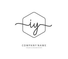 IY Initial letter handwriting and  signature logo. A concept handwriting initial logo with template element. vector