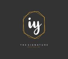 IY Initial letter handwriting and  signature logo. A concept handwriting initial logo with template element. vector