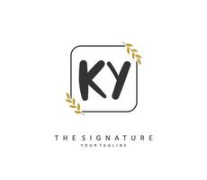 Kentucky inicial letra escritura y firma logo. un concepto escritura inicial logo con modelo elemento. vector