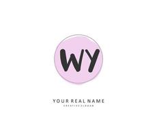 WY Initial letter handwriting and  signature logo. A concept handwriting initial logo with template element. vector