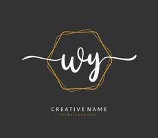WY Initial letter handwriting and  signature logo. A concept handwriting initial logo with template element. vector