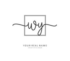 WY Initial letter handwriting and  signature logo. A concept handwriting initial logo with template element. vector