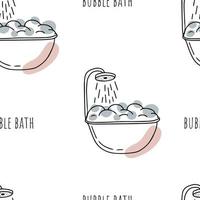 Seamless pattern Doodle bubble bath, hygiene vector