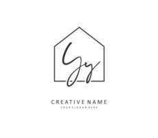 YY Initial letter handwriting and  signature logo. A concept handwriting initial logo with template element. vector