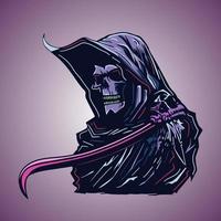 Silhouette Black Grim Reaper Vector Illustration