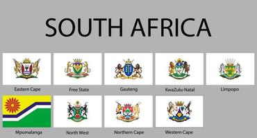 all Flags of regions South Africa vector