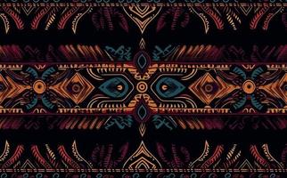 étnico resumen ikat modelo. sin costura modelo en tribal, gente bordado, mexicano estilo. azteca geométrico Arte ornamento diseño de impresión para alfombra, fondo de pantalla, ropa, envase, tela, cubrir, textil vector