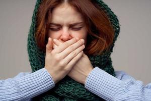 enfermo mujer salud problemas temperatura ligero antecedentes foto