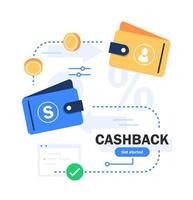 Money payment transfer,Online transaction with cash wallet and credit card. Two hands exchange electronic money. Concept of fast pay by purchase. Sending and receiving money. vector