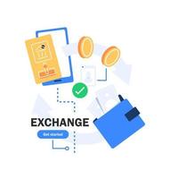 exchange money,Banking transaction service concept. Business and investment vector