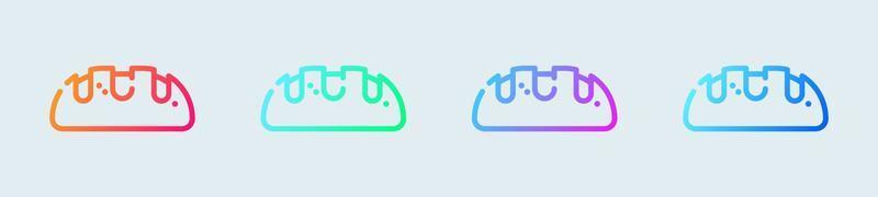 Bread line icon in gradient colors. Toast signs vector illustration.